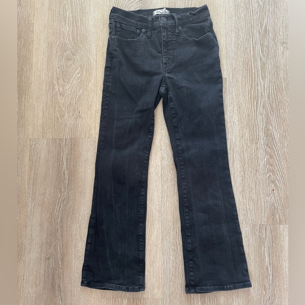 Madewell Mid-Rise Kick Out Crop Black Jean- Size 27